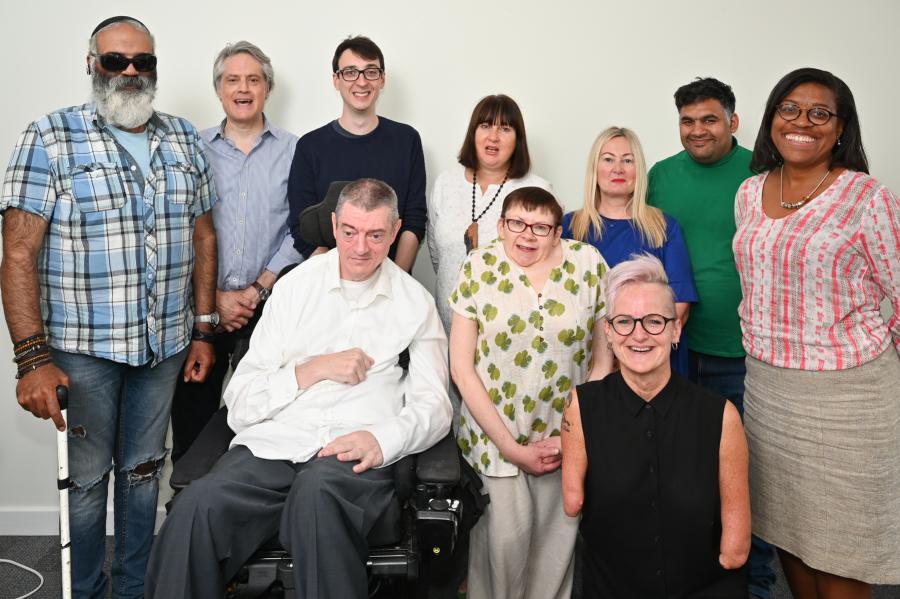 Cllr Ben Coleman (second from left) and Cllr Rowan Rees (third from left) with the co-production implementation group