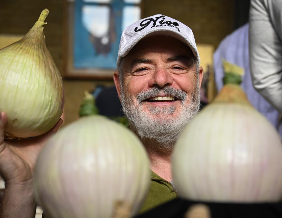 John Rielly with his winning onions in 2022